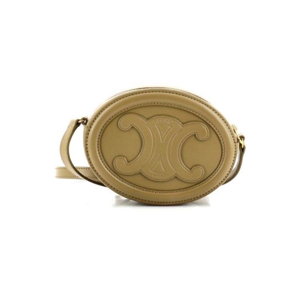 Celine Triomphe Oval Crossbody Bag Leather Mini Green - Picture 3 of 10